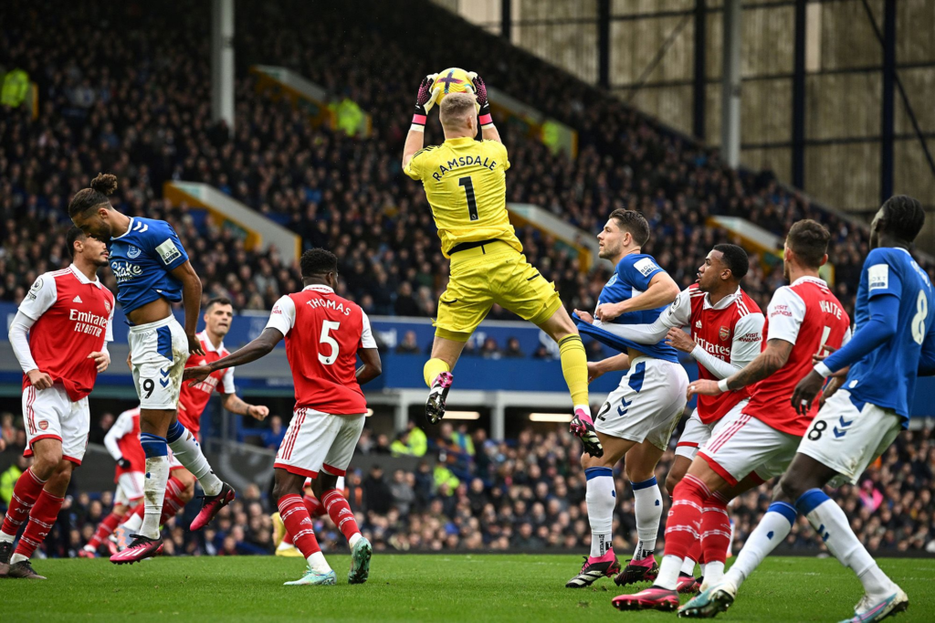 Aaron Ramsdale in action for Arsenal.
