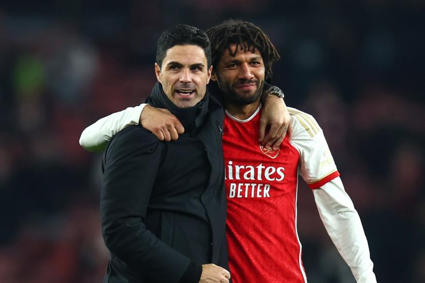 Mohamed Elneny and Arsenal players